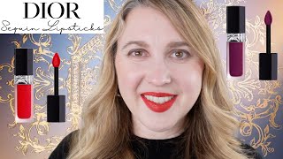 GLITTER LIPS Rouge Dior Forever Liquid Sequin Lipsticks in 999 and 993 Magical [upl. by Meggs]