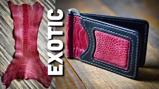 How To Make A Handmade Wallet Using EXOTIC LEATHER  Leather Craft Tutorial [upl. by Odlawso904]