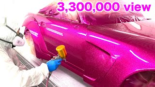 How to paint Pink flake amp Candy painting with HONDA S2000 with Wide body kit【カスタムペイント】 [upl. by Vasya773]