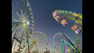 4 Illuminated Lamberink RL33 Ferris wheels on the company site in Overschild [upl. by Nadya]