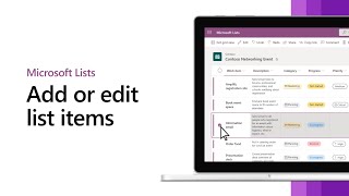 Getting started with Microsoft Lists  Add or edit list items [upl. by Archie]