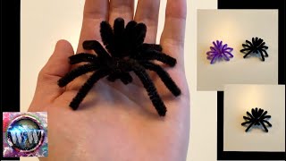 Halloween Dekoration 🕷 Spinne basteln aus Pfeifenputzern 👻 DIY Spider [upl. by Rhett]