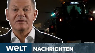 DEUTSCHLAND BauernProtest Jetzt äußert sich Kanzler Scholz  und warnt eindringlich  WELT Stream [upl. by Nylsaj]