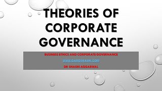 THEORIES OF CORPORATE GOVERNANCE [upl. by Ayihsa861]