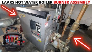 HVAC Service Call Laars Hot Water Boiler Burner Inspection And Replacement Igniton Failure [upl. by Dexter]