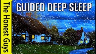 GUIDED SLEEP MEDITATION STORY The Autumn Cottage With Gentle Rain Wind amp Fire Sounds [upl. by Inajar]