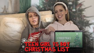 Teen Girl vs Boy Christmas List [upl. by Christel]