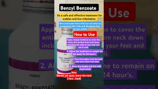 Benzyl benzoate lotion Uses  Side effect scabies scabiestreatment licetreatment mbbs health [upl. by Eillime]