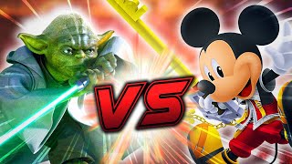 Yoda VS King Mickey 3D Fight  Epic DEATH BATTLE Animation Star Wars VS Kingdom Hearts [upl. by Friedman111]