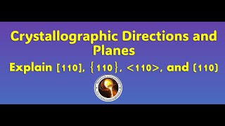 Crystallographic Directions and Planes  Part 1  Metallurgy [upl. by Horatia]