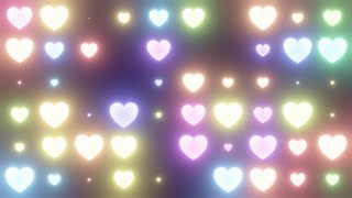 Flashing Neon Hearts Light Grid Array Glowing Bright Rainbow Colors 4K DJ Visuals Loop Background [upl. by Anazus274]