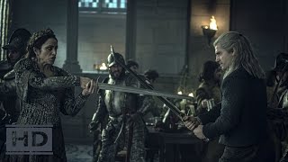 Geralt vs Queen Calanthe Fight Scene Geralt and Urcheon vs Calanthes Guards The Witcher Netflix [upl. by Suivatram]