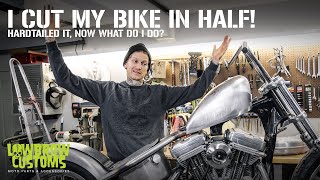 I Cut My HarleyDavidson Sportster In Half Hardtailed It To Build A Chopper But Now What Do I Do [upl. by Quintus377]