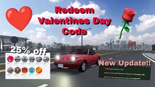 Redeem Valentines Day Code amp 25 Off Game passes  Roanoke Va Roblox [upl. by Tegirb]