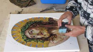 How an artistic mosaic is madeRealizzazione di un mosaico artistico [upl. by Elma]