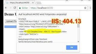 IIS Error 404 13 Upload File Size Exceeded Change File Size Limit AspNet Core 2 MVC IIS [upl. by Lexy]