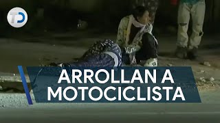 Llanta de tráiler sale volando e impacta a motociclista llevaba a su novia embarazada [upl. by Botnick634]