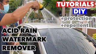 HOW TO REMOVE WATER SPOT ON CAR GLASS FULL TUTORIAL VIDEO  DIY  ACID RAIN REMOVER  REPELLENT [upl. by Imaon]