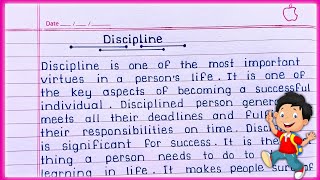 Discipline Essay in English  Essay on Discipline in English  Discipline essay writing [upl. by Yecnahc]