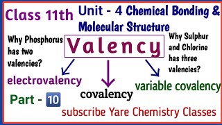 Valency  Electrovalency Covalency Variable covalency Unit 4 Class 11Class 11 Chemistry [upl. by Esinyl]