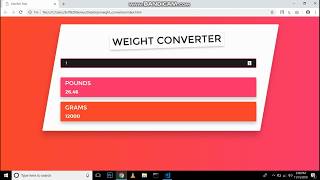 Simple Weight Converter App with JavaScript HTML and CSS [upl. by Veradis]