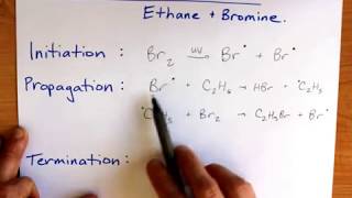 Free Radical Substitution Ethane and bromine [upl. by Mcgill97]