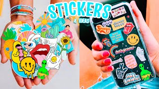 COMO HACER STICKERS EN CASA 4 IDEAS FACILES  Crea tu propia papeleria bonita  Tutoriales Belen [upl. by Amehr]