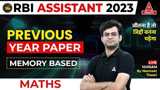 RBI Assistant Previous Year Question Paper  RBI Assistant Maths By Navneet Tiwari [upl. by Teddi516]