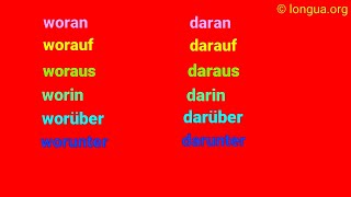 Deutsch lernen damit davon dazu dagegen dafür darum daran darin darüber dabei davor da [upl. by Procto990]