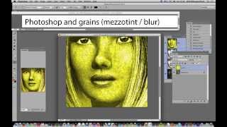 Photoshop CC  Mezzotint grain and blurs noise tutorial [upl. by Lane]