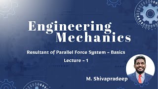 Resultant Of Parallel Force System  Basics  Lecture  1  Prof M Shivapradeep  PCE [upl. by Auqined]