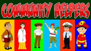 Community Helpers for Kindergarten  Occupations VIdeo  Kid2teentv [upl. by Luar]