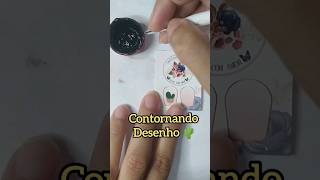 Contornando desenho cactoadesivosdeunha adesivoartesanal adesivosparaunhas nails nailartunhas [upl. by Spalding]