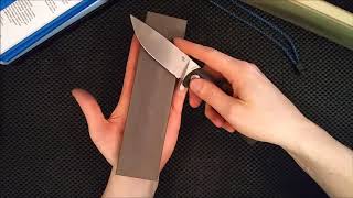 Sharpening Eafengrow CH3001 In D2 On Spyderco Medium Bench Stone Then Stropped [upl. by Nance]