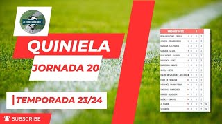 Quiniela jornada 20 Temporada 2324 Todo Fútbol 95 [upl. by Notsej]