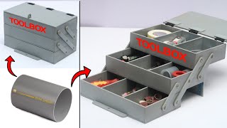 how to make a tool box using PVC pipe  creative idea with PVC pipe [upl. by Portuna576]