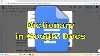 Personal Dictionary in Google Docs Guide [upl. by Mulac156]