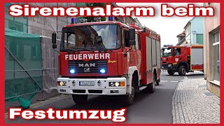 🚒FESTUMZUG1️⃣5️⃣0️⃣Jahre FF Mügeln🚨Die DDR und Moderne kommt um die Ecke🚒Hornwechsel➕️Bullhorn🔊 [upl. by Elton996]