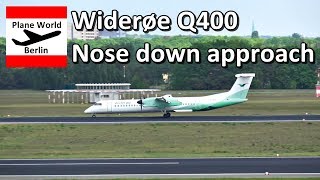 Nose down approach of a Widerøe Dash 8 Q400 in Berlin TXL [upl. by Erreid685]