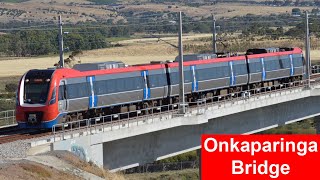 Trains on the Onkaparinga Rail Bridge South Australias longest  Adelaide Metro [upl. by Nyrak403]