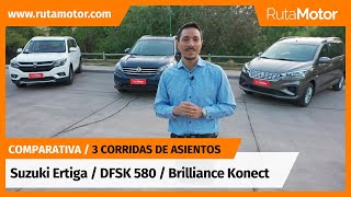 Suzuki Ertiga vs DFSK 580 vs Brilliance Konect  Comparativa tres corridas de asientos a buen precio [upl. by Attenaz714]