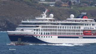 Cruise ship HANSEATIC NATURE departing A Coruna 4K [upl. by Klug]