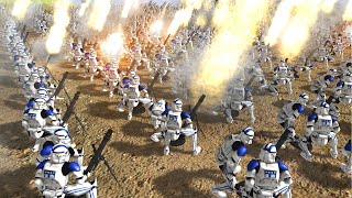 Can Clones Hold the WALL vs Droid INVASION  Men of War Star Wars Mod Battle Simulator [upl. by Weed99]