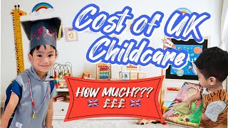 How much is the childcare in the UK nursery daycare baby school reception parenting fyp [upl. by Ulberto]