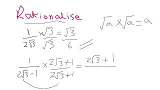 AS Pure Maths GCSE 91 Maths GCSE Further Maths AQA Level 2 Rationalising the Denominator [upl. by Kamillah]