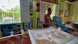 Batik making short introduction Caribelle St Kitts and Nevis [upl. by Adlei]