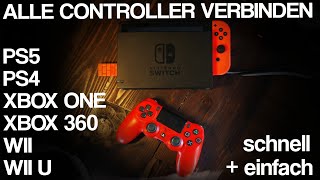 ALLE Controller PS5 PS4 Xbox Wii usw mit Nintendo Switch verbinden [upl. by Enar949]