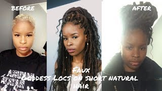 Faux Goddess Locs On Natural Short Hair Tutorial  How To Retain Your Edges  BOLA MARTINS [upl. by Catina824]