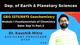 GEO 3373 6973 Geochemistry Fall 23 Sept 14 Part 2 [upl. by Lynch]