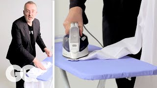 How to Iron a Dress Shirt in 90 Seconds  GQ [upl. by Natale]